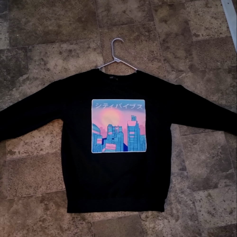 Black Crewneck From ROMWE